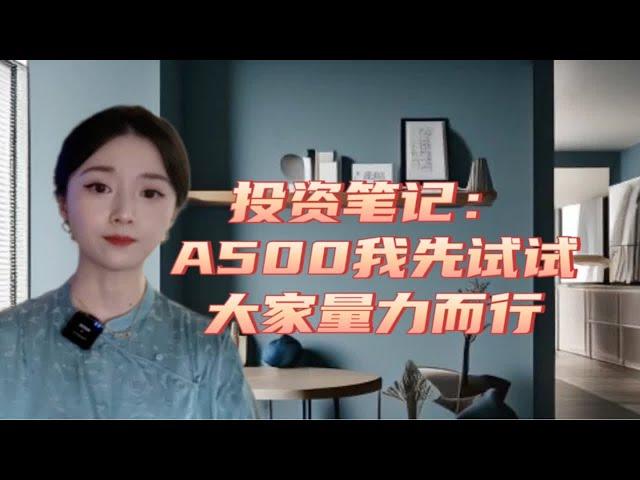 投资笔记：A500我先试试，大家量力而行，配置常在心中…