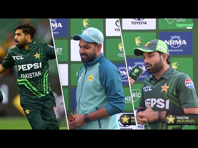 Muhammad Rizwan And Haris Rauf Post-Match Presentation Today Pak Vs Aus After Winning ODI Series  |