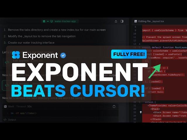 Exponent: This NEW & FREE AI Coding Agent BEATS Cursor, V0 & Bolt! (Generate Full Stack Apps!)