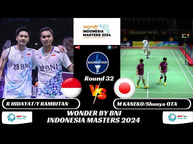 R HIDAYAT/Y RAMBITAN (INA) vs Mahiro KANEKO/Shunya OTA (JPN)[MD]R 32 | WONDER Indonesia Masters 2024