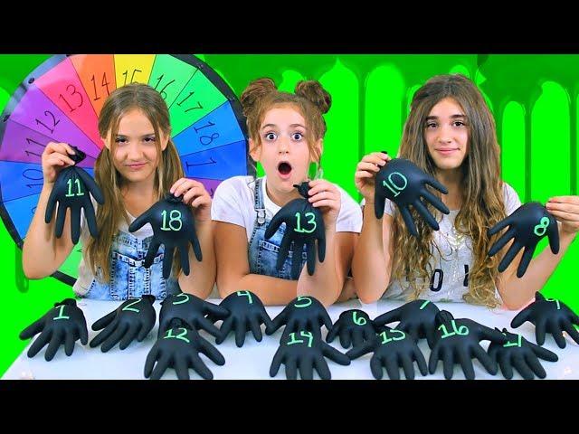 Mystery Wheel of Halloween Gloves Slime Challenge!