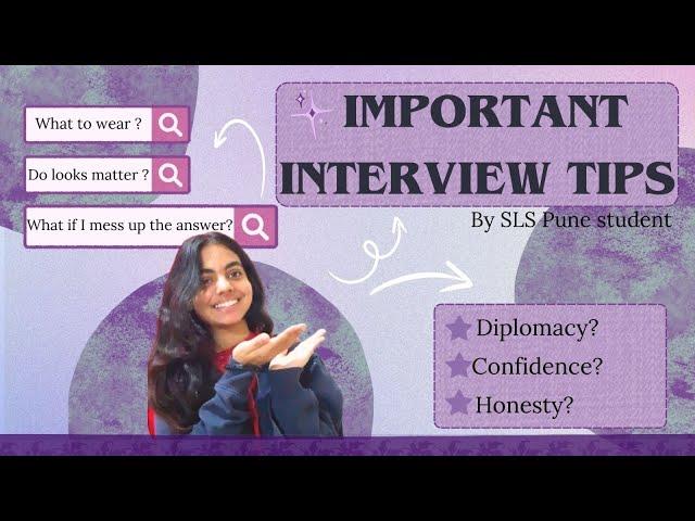 Important TIPS for Personal Interview - by SLS Student