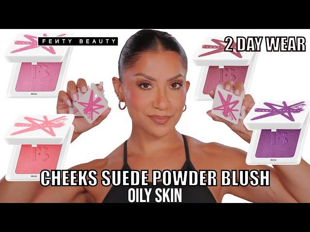 *new* FENTY BEAUTY CHEEKS SUEDE POWDER BLUSH + 2 DAY WEAR TEST *oily skin* | MagdalineJanet