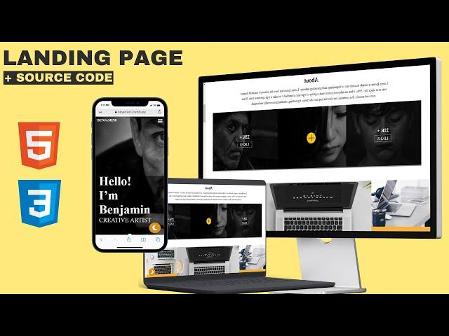 Landing page HTML, CSS , JavaScript  + codesource