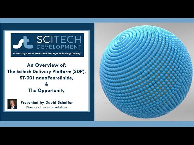 SciTech Delivery Platform (SDP), ST 001 nanoFenretinide Overview, and The Opportunity.