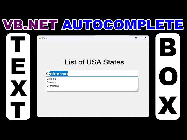 VB.NET - HOW TO CREATE AUTOCOMPLETE TEXTBOX