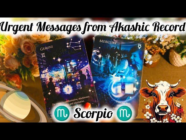 SCORPIO  URGENT MESSAGES FROM AKASHIC RECORDS‍️#tarot #tarotreading #scorpio