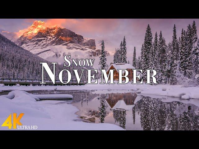 First November Snow 4K Ultra HD • Enchanting Winter Wonderland, Relaxation Film with Soothing Music.