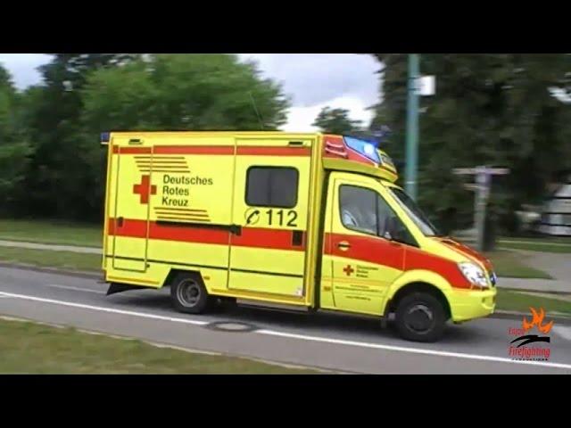 German ambulances and other EMS vehicles responding