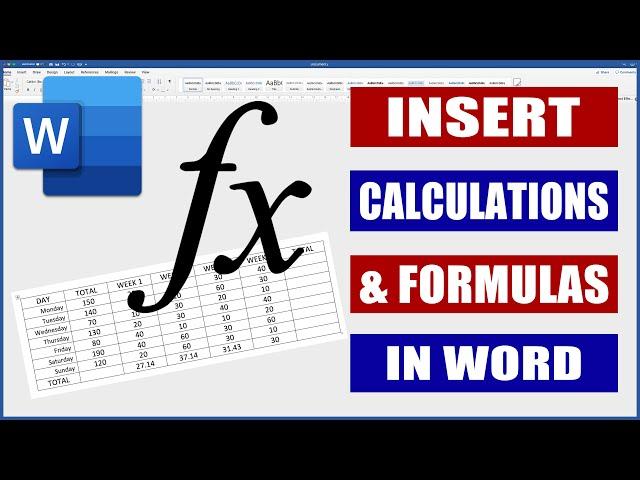 Insert Calculations and Formulas into Word | Microsoft Word Tutorials