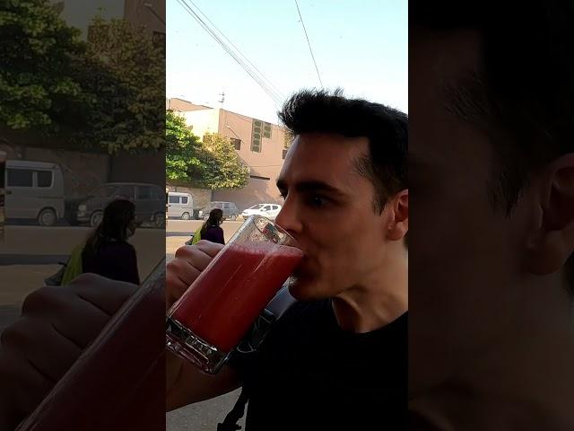 Fresh Pomegranate Juice on the Streets of Karachi, Pakistan 