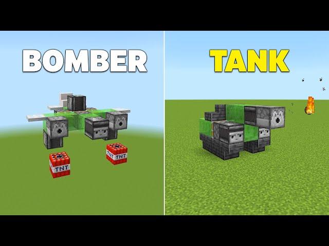 5+ Military Redstone Builds in Minecraft Bedrock! (Bomber,Tank)