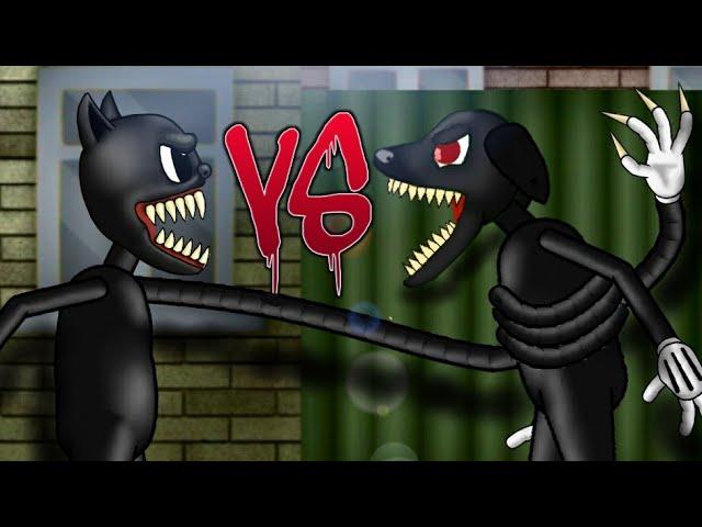 Мультяшный кот против Мультяшный пёс "cartoon cat vs cartoon dog"