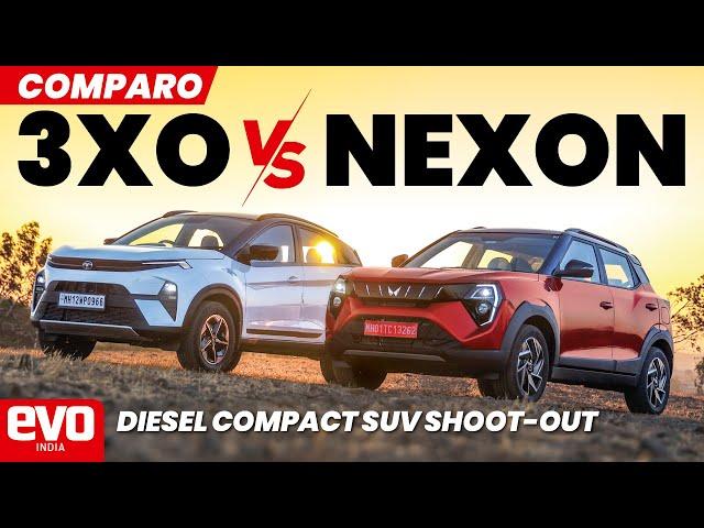 Mahindra 3XO vs Tata Nexon | Diesel comparo | @evoindia