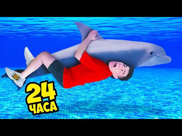 24 Hours in the HUGE DOLPHINARIUM Challenge!