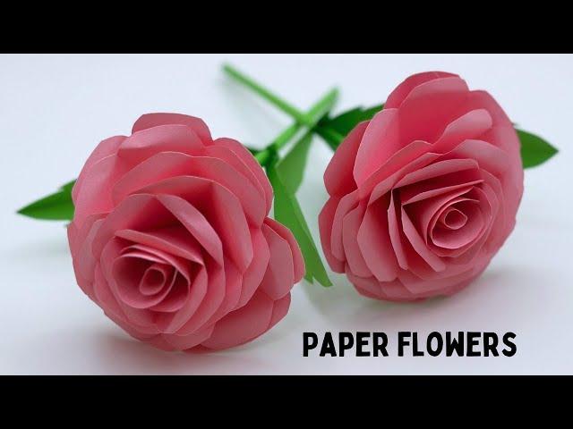 Paper Flowers | Very Easy Paper Rose Flower | PAPER ROSE FLOWERS | Paper Craft | Paper Craft Flowers