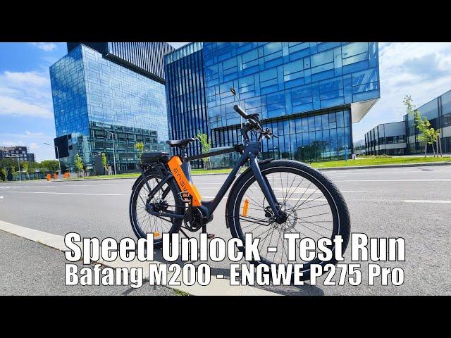 Engwe P275 PRO - Bafang M200 Unlock Speed Testing