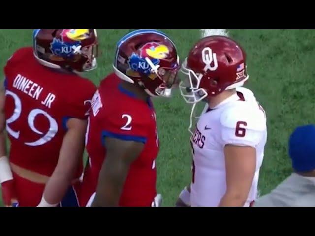 Baker Mayfield Vs. Kansas (No Handshake, Cheap Shot, Crotch Grab, Cursing, And More)