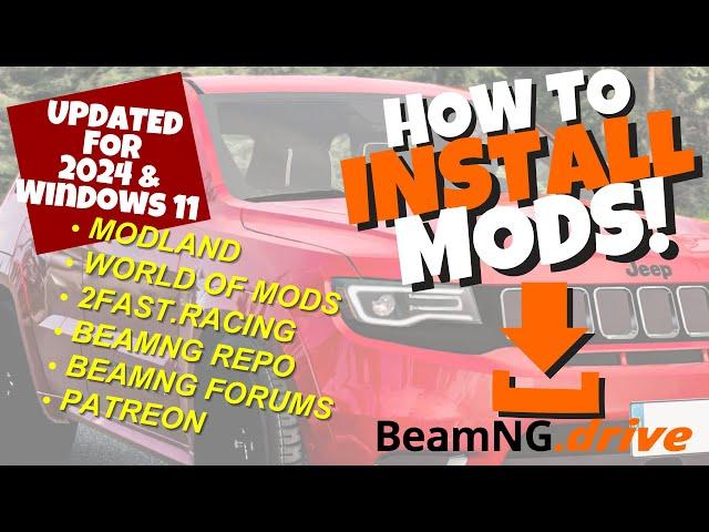 Beamng Drive Tutorial Download Mods 2024 - Modland WorldofMods Patreon and more!