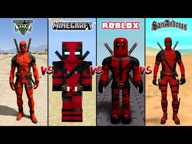 GTA 5 Deadpool vs Minecraft Deadpool vs Roblox Deadpool vs GTA San Andreas - WHO IS BEST?