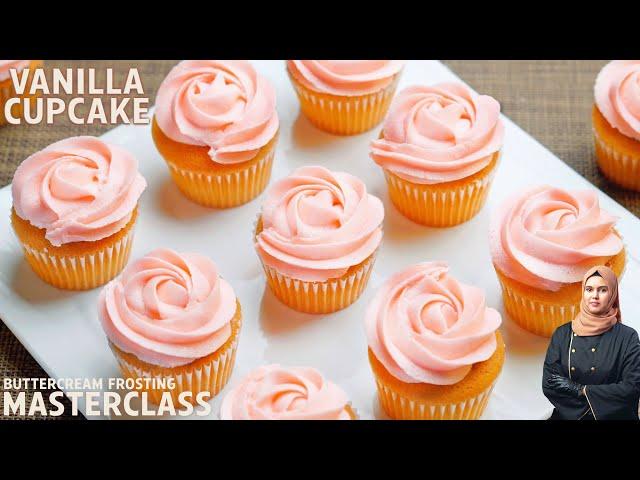 The Perfect Vanilla CUPCAKE With BUTTERCREAM Frosting | Masterclass Butter Icing