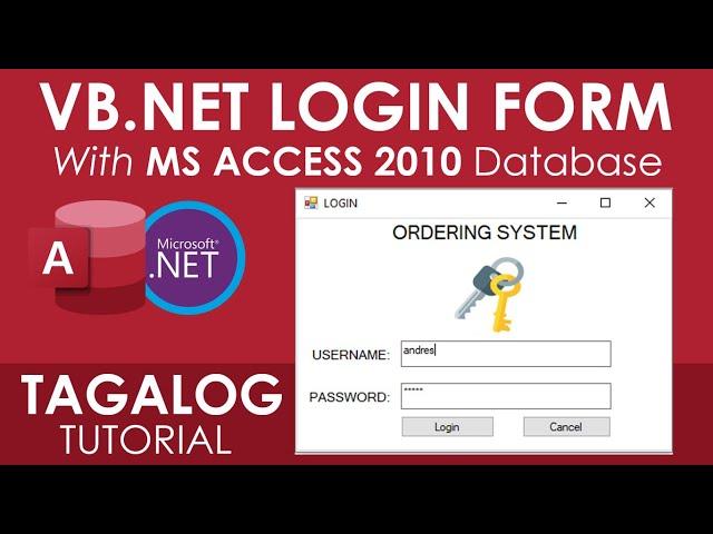 VB.Net | How To Create Login Form in Visual Basic.Net with MS Access 2010 Database |with source code