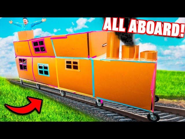 Working 2 Story BOX FORT TRAIN! Escaping Bandits THE MOVIE (2 DAY ADVENTURE)