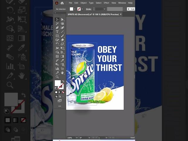 Sprite banner design adobe illustrator #adobeillustrator #posterdesign #shorts