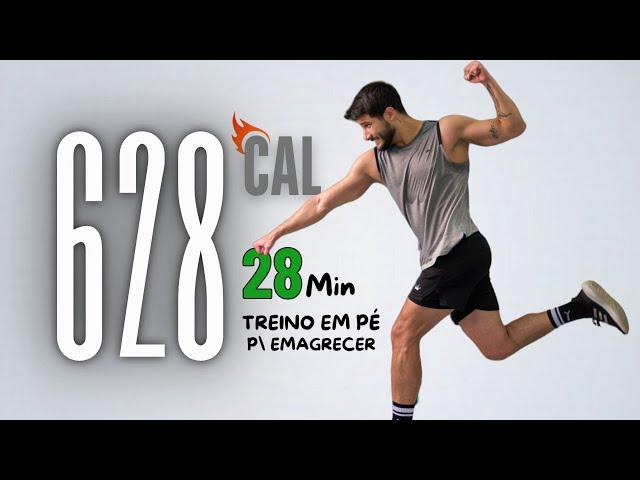 Treino em casa para DIMINUIR A BARRIGA ( Todos os exercícios em pé ) 28 MIN