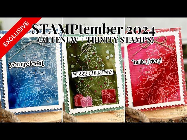 STAMPTEMBER 2024 | ALTENEW & TRINITY STAMPS (Elegant Alcohol Lift Ink Backgrounds!)