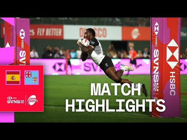 Incredible flair reigns in the desert | Spain v Fiji | HSBC SVNS Dubai 2024 | Men's Match Highlights