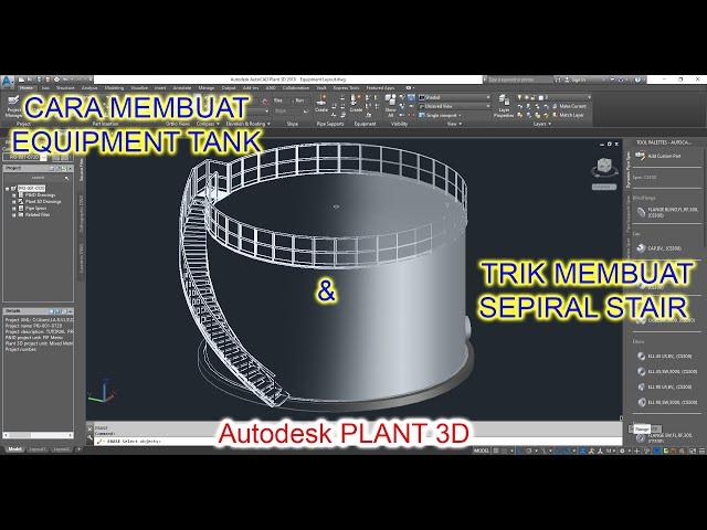 Cara Membuat Equipment Tank + Spiral Stairs Di Autodesk Plant 3D