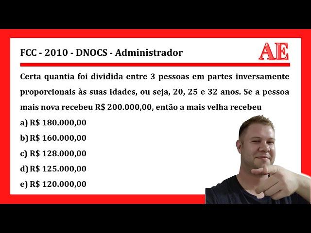  Pra DOMINAR Divisão INVERSAMENTE Proporcional! Razão e Proporção - Questões de Concurso