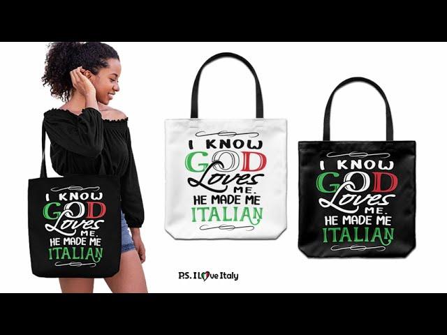 God Made Me Italian Tote Bag - Italy Themed Shoulder Handbag for Work & Travel