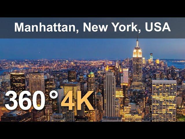 360° Video, Manhattan, New York, USA, 4K aerial video