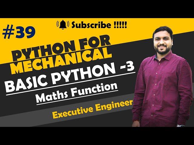 maths Python | Python Tutorial - Python for Engineer | Python for beginner | math python