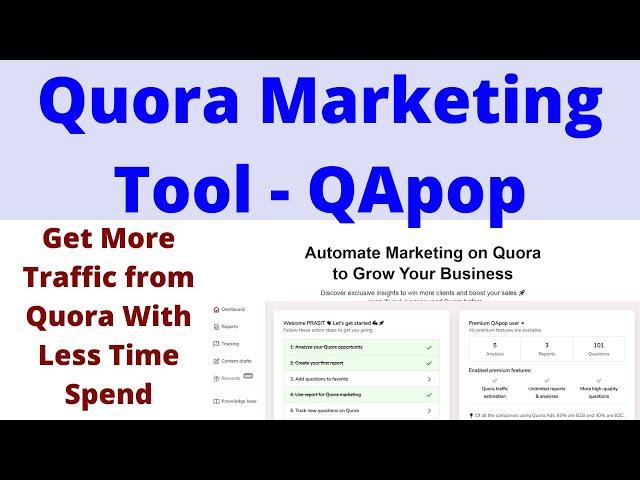 Qapop Tutorial In Hindi // Quora Marketing Tool to Get Massive Amount of Traffic