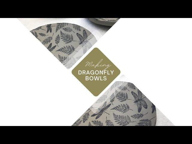 Making Dragonfly graduated bowls using Garrity mushroom anvil set and Elan transfers underglaze