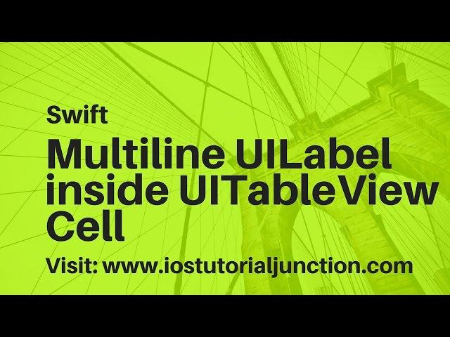 Create multiline UILabel in UITableView using Swift3.0