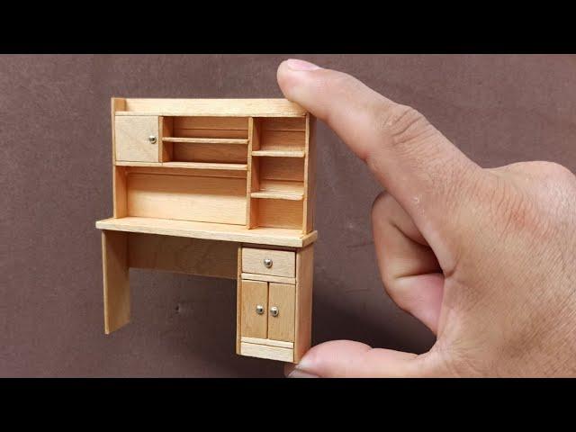 Como Hacer Muebles Miniatura Con Palitos De Helado - Mini escritorio de madera