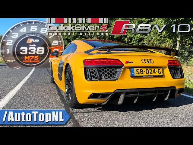 Audi R8 V10 Plus 0-338 ACCELERATION & TOP SPEED *Quicksilver TITANIUM* INSANE SOUND by AutoTopNL