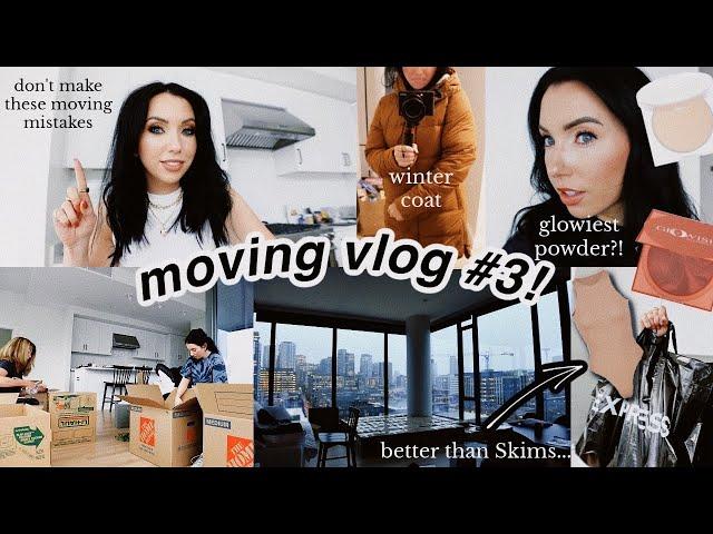 MOVING VLOG #3!   packing *everything*, best winter coat, new huda glowish powder?? selling my car