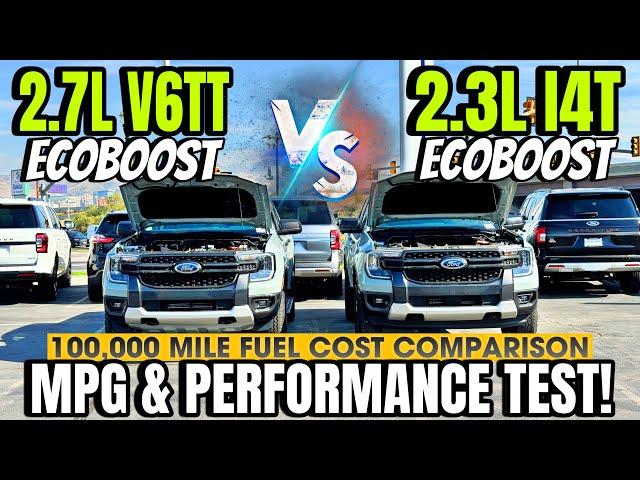 2025 Ford Ranger: 2.7L V6 Twin Turbo VS 2.3L I4 Turbo MPG & 0-60 Test - This Was Way Too Close!