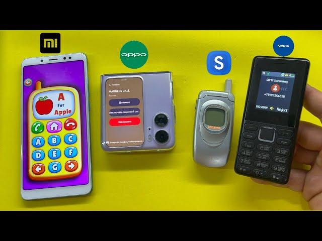 Incoming call Old Samsung A800 + Oppo Flip + Old Nokia + Xiaomi Mi