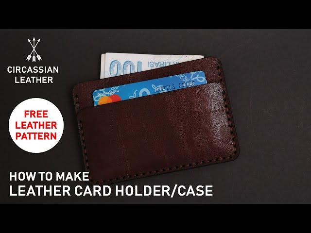 HOW TO MAKE A MEN CARD CASE – FREE LEATHER PATTERN – PDF FILE – DOWNLOAD -DIY