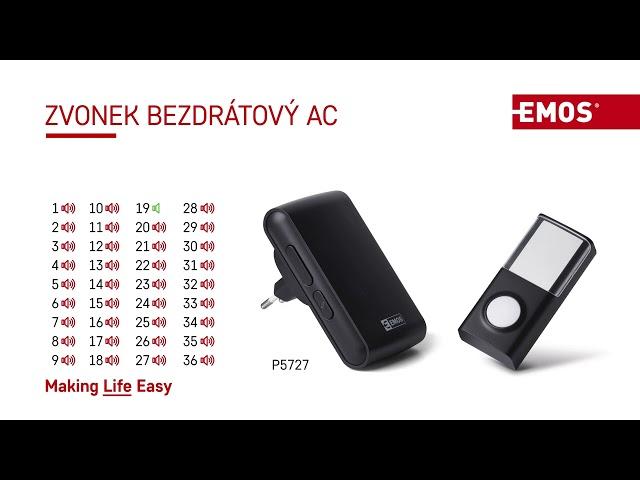 Zvonek bezdrátový AC P5727 | EMOS