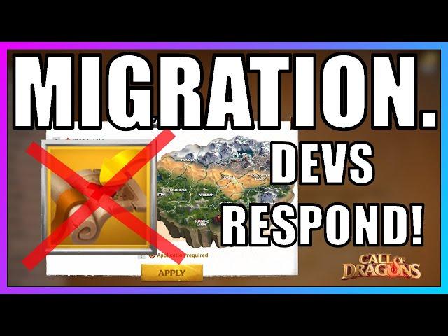 Devs RESPOND! Can we Migrate?? | Call of Dragons