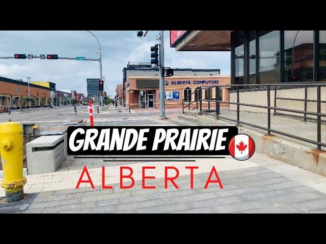 4K Downtown Grande Prairie Alberta Canada Walk Through| Walking Tour