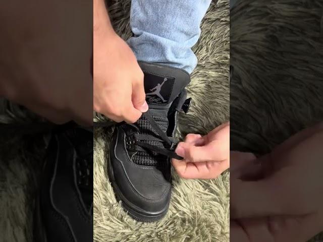 Jordan 4 Black Cat Bar Laces Tutorial 