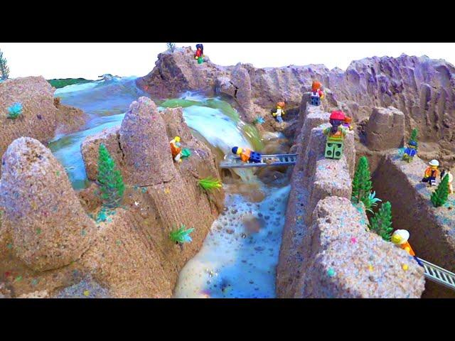 LEGO DAM BREACH - NEW HUGE SAND CASTLE AND TOXIC FLOOD